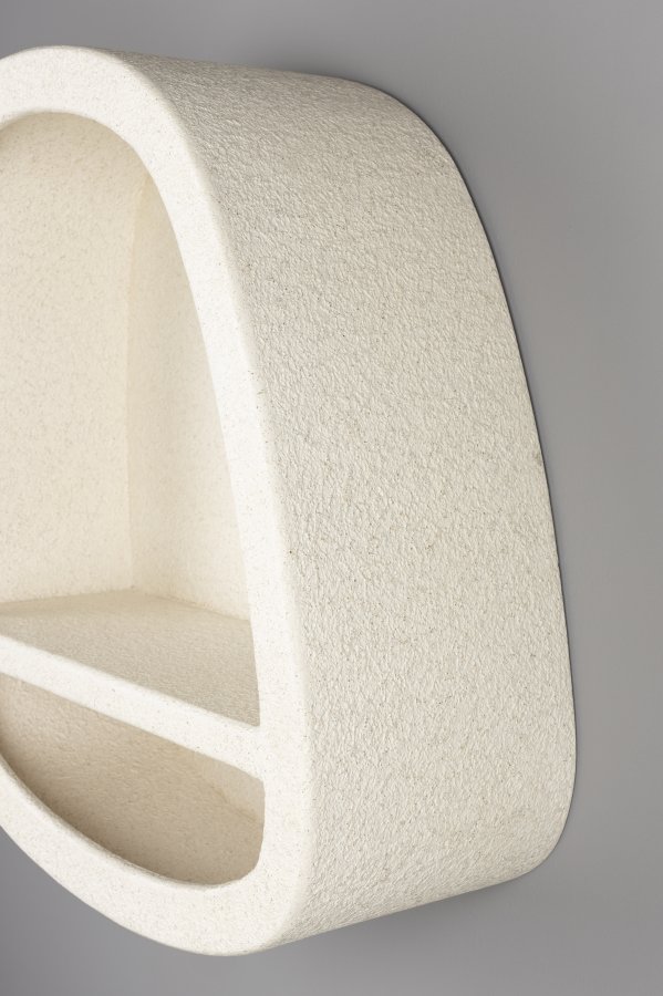 DUTCHBONE Veda vegghylle, lav, m. 1 hylle - beige resirkulert marmor