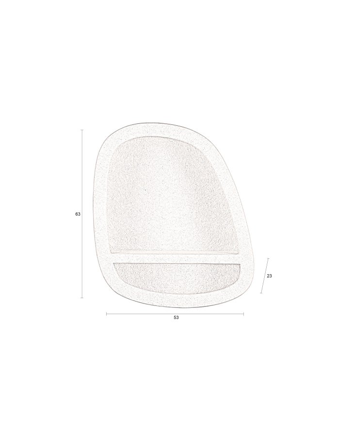 DUTCHBONE Veda vegghylle, lav, m. 1 hylle - beige resirkulert marmor