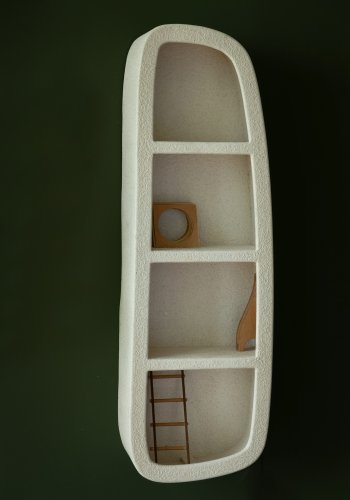 DUTCHBONE Veda vegghylle, m. 3 hyller - beige resirkulert marmor