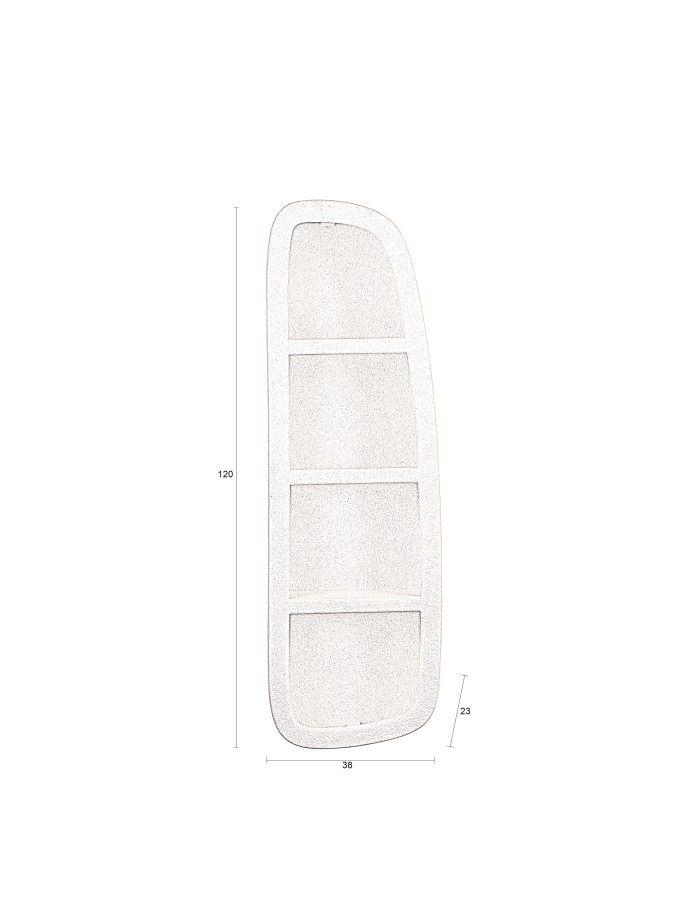 DUTCHBONE Veda vegghylle, m. 3 hyller - beige resirkulert marmor