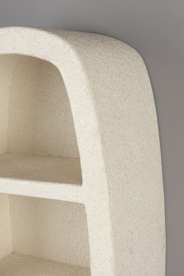 DUTCHBONE Veda vegghylle, m. 2 hyller - beige resirkulert marmor