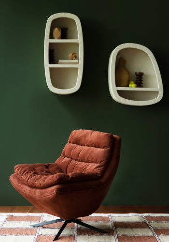 DUTCHBONE Veda vegghylle, m. 2 hyller - beige resirkulert marmor