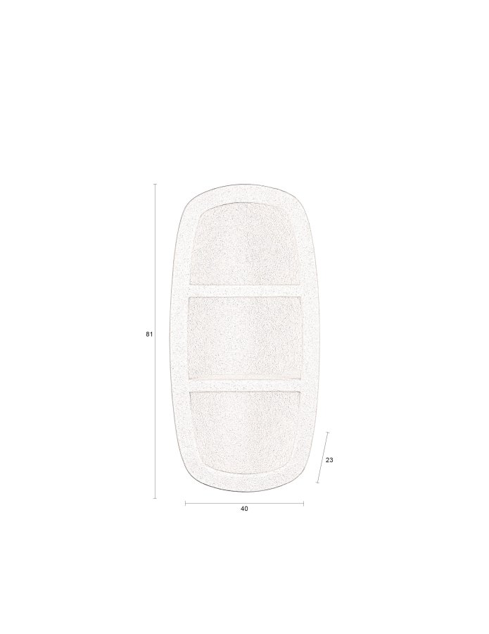 DUTCHBONE Veda vegghylle, m. 2 hyller - beige resirkulert marmor