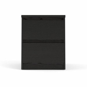 TVILUM Naia sängbord, med 2 ldor - svart folie och plast (40,4x50)