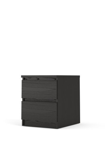 TVILUM Naia sengebord, m. 2 skuffer - sort folie og plastik (40,4x50)