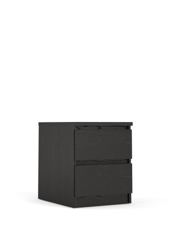 TVILUM Naia sengebord, m. 2 skuffer - sort folie og plastik (40,4x50)