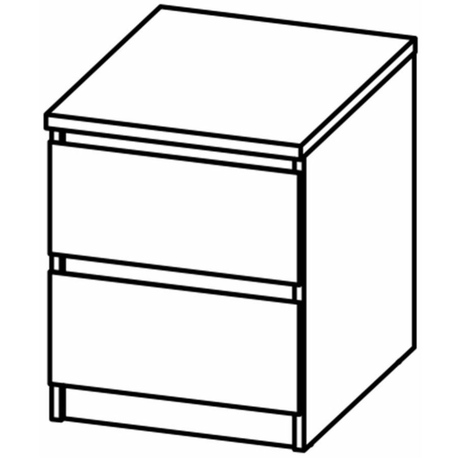 TVILUM Naia sengebord, m. 2 skuffer - sort folie og plastik (40,4x50)