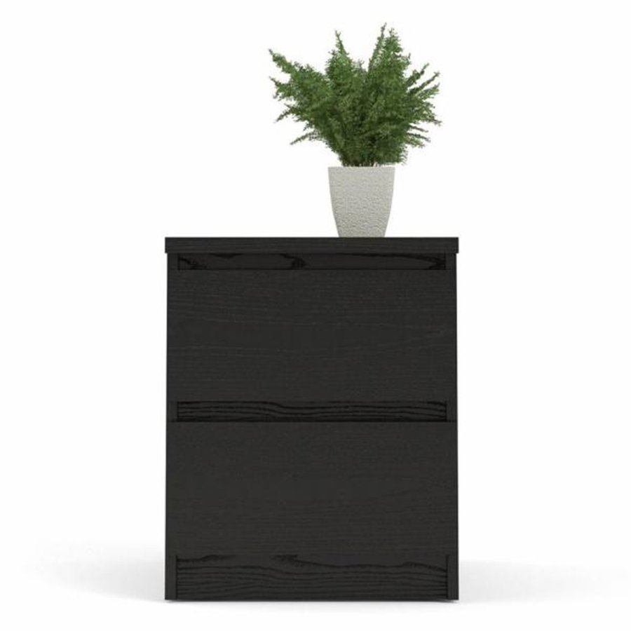 TVILUM Naia sengebord, m. 2 skuffer - sort folie og plastik (40,4x50)