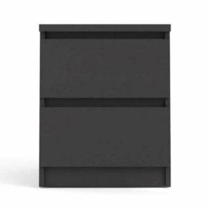 TVILUM Naia sängbord, med 2 ldor - svart folie och plast (40,4x50)