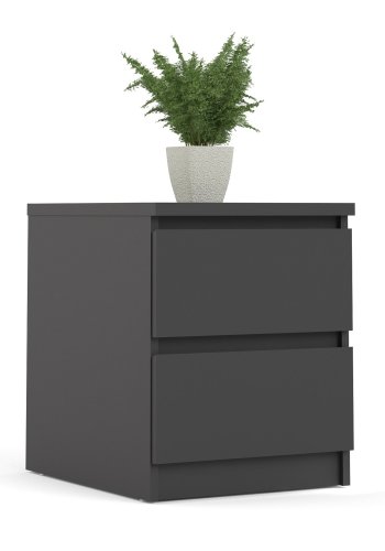 TVILUM Naia sengebord, m. 2 skuffer - sort folie og plastik (40,4x50)