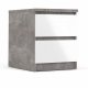 TVILUM Naia Nachttisch, m. 2 Schubladen - grau/weiße Folie und Kunststoff (40,4x50)