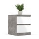 TVILUM Naia Nachttisch, m. 2 Schubladen - grau/weiße Folie und Kunststoff (40,4x50)