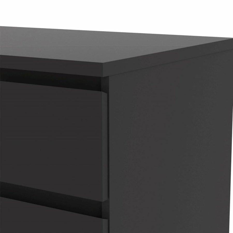 TVILUM Naia dobbelt kommode, m. 6 skuffer - sort folie og plastik