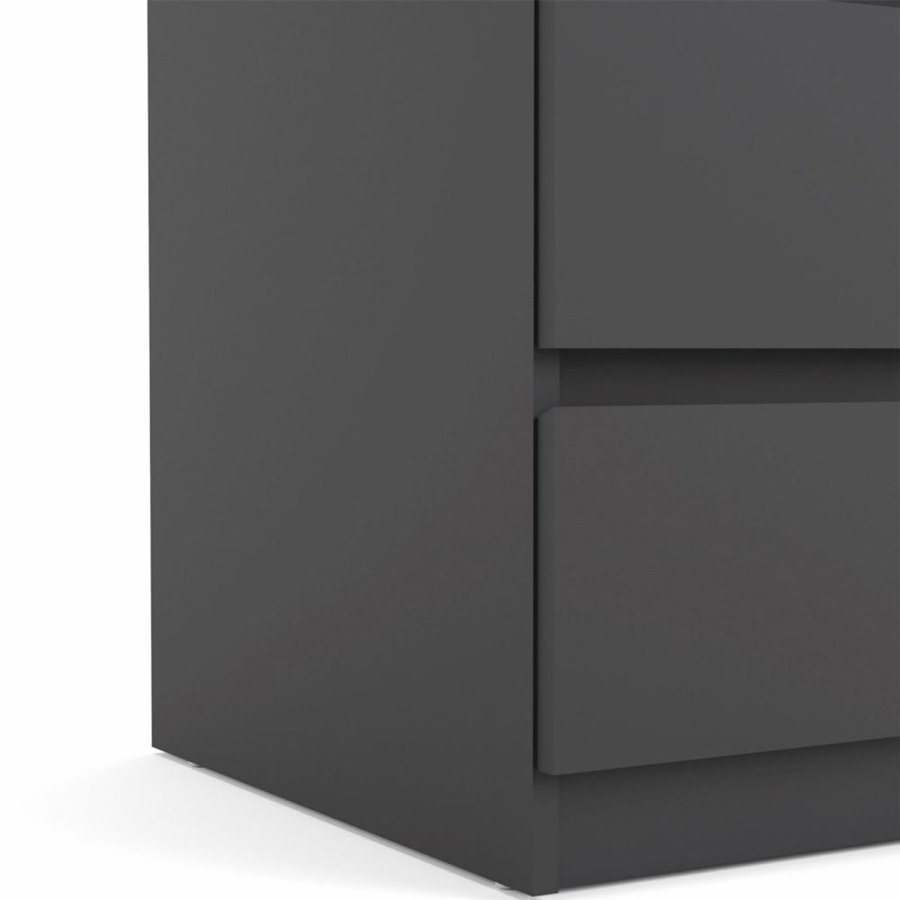 TVILUM Naia kommode, m. 5 skuffer - sort folie og plastik