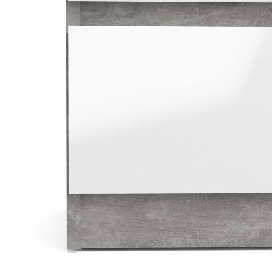 TVILUM Naia Kommode, m. 5 Schubladen - weiß/graue Folie und Kunststoff