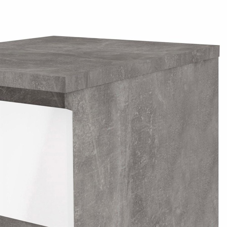 TVILUM Naia Kommode, m. 5 Schubladen - weiß/graue Folie und Kunststoff