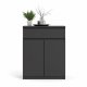 TVILUM Naia Sideboard, mit 2 Türen und 1 Schublade – schwarze Spanplatte (80,4x40)