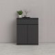TVILUM Naia Sideboard, mit 2 Türen und 1 Schublade – schwarze Spanplatte (80,4x40)