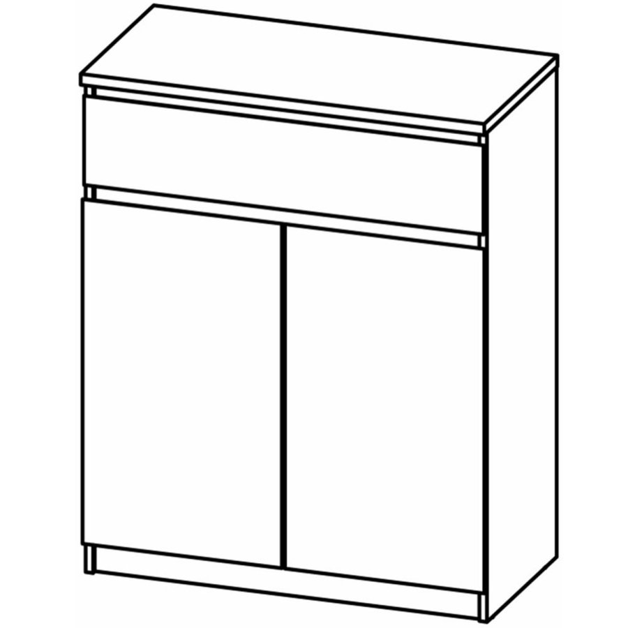 TVILUM Naia Sideboard, mit 2 Türen und 1 Schublade – schwarze Spanplatte (80,4x40)