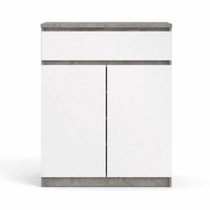 TVILUM Naia Skänk, med 2 Luckor och 1 Lda - Gr / Vitt Folie (80,4 x 40 cm)