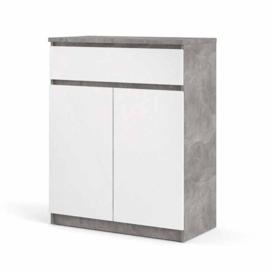 TVILUM Naia Sideboard, m. 2 Türen und 1 Schublade - grau/weiße Folie (80,4x40)