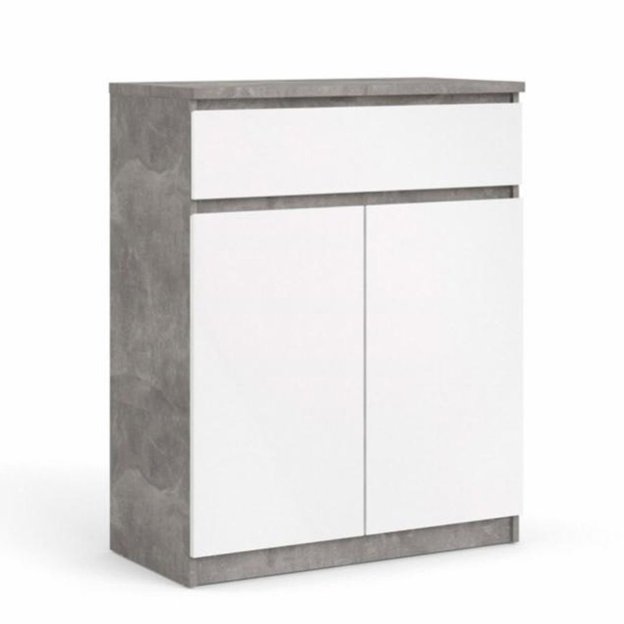 TVILUM Naia Sideboard, m. 2 Türen und 1 Schublade - grau/weiße Folie (80,4x40)