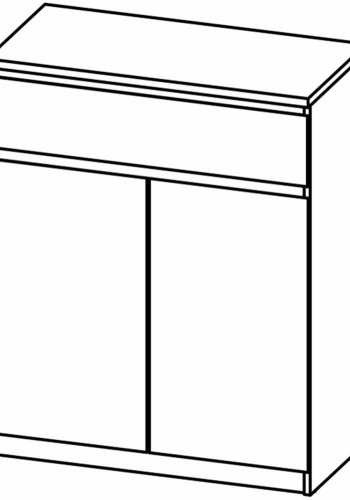 TVILUM Naia Sideboard, m. 2 Türen und 1 Schublade - grau/weiße Folie (80,4x40)