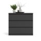 TVILUM Naia kommode, m. 3 skuffer - sort folie og plastik