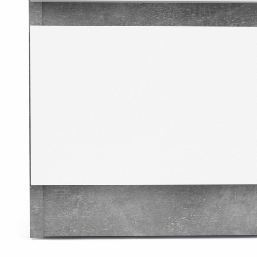 TVILUM Naia Kommode, m. 3 Schubladen - weiß/graue Folie und Kunststoff