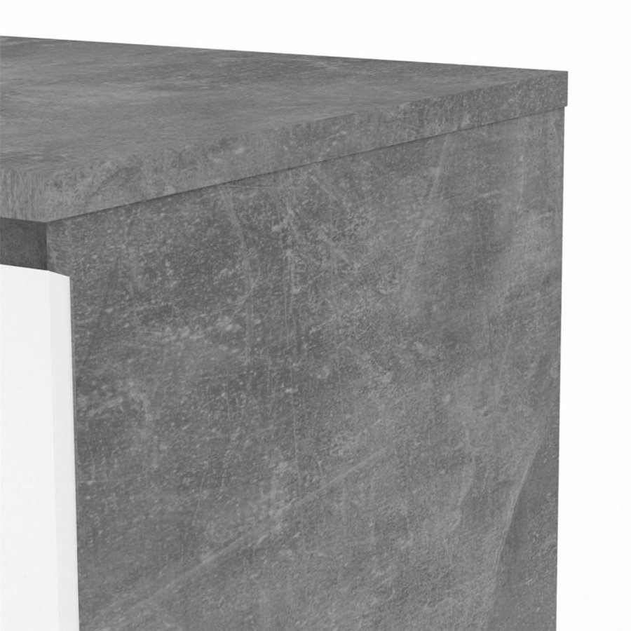 TVILUM Naia Kommode, m. 3 Schubladen - weiß/graue Folie und Kunststoff