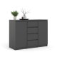TVILUM Naia Sideboard, m. 2 Türen und 4 Schubladen - schwarze Spanplatte (120,8x50)