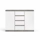 TVILUM Naia Sideboard, m. 2 Türen und 4 Schubladen - graue und weiße Folie (120,8x50)