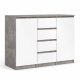 TVILUM Naia Sideboard, m. 2 Türen und 4 Schubladen - graue und weiße Folie (120,8x50)