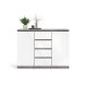 TVILUM Naia Sideboard, m. 2 Türen und 4 Schubladen - graue und weiße Folie (120,8x50)
