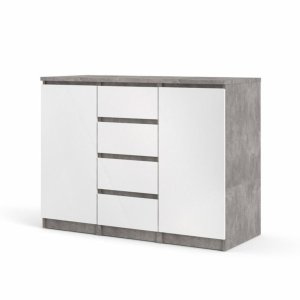 TVILUM Naia Sideboard, m. 2 T�ren und 4 Schubladen - graue und wei�e Folie (120,8x50)