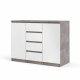 TVILUM Naia Sideboard, m. 2 Türen und 4 Schubladen - graue und weiße Folie (120,8x50)
