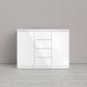 TVILUM Naia Sideboard - Holz weiß Hochglanz, mit 2 Türen und 4 Schubladen