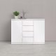TVILUM Naia Sideboard - Holz weiß Hochglanz, mit 2 Türen und 4 Schubladen