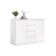 TVILUM Naia Sideboard - Holz weiß Hochglanz, mit 2 Türen und 4 Schubladen
