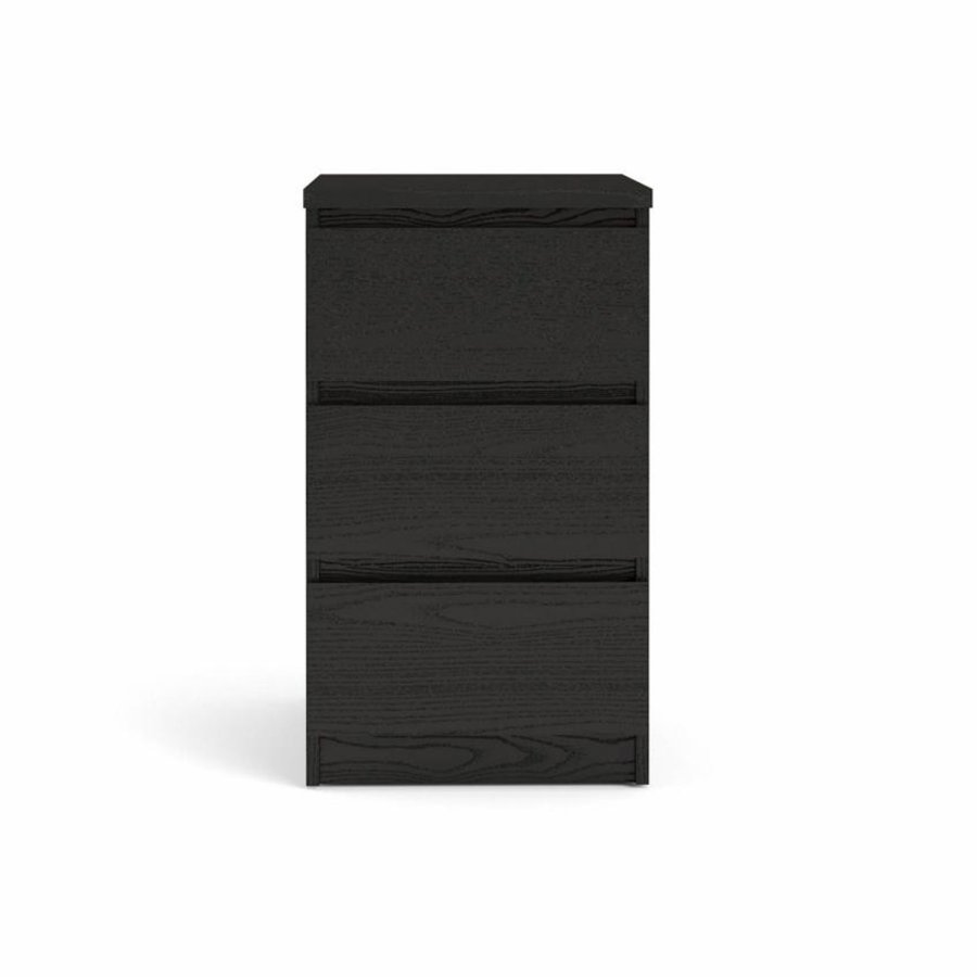 TVILUM Naia kommode, m. 3 skuffer - sort folie og plastik