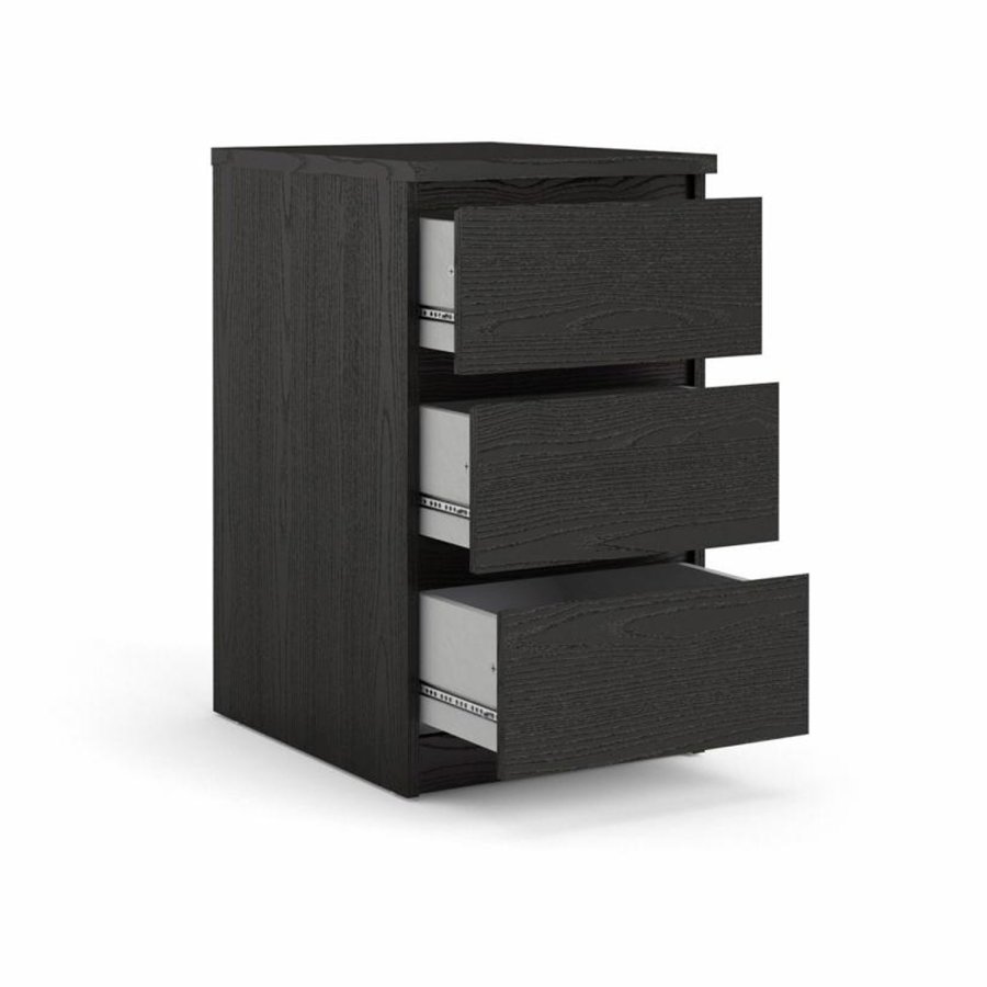 TVILUM Naia kommode, m. 3 skuffer - sort folie og plastik