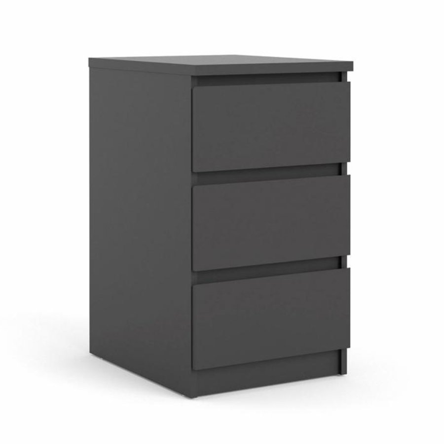 TVILUM Naia kommode, m. 3 skuffer - sort folie og plastik