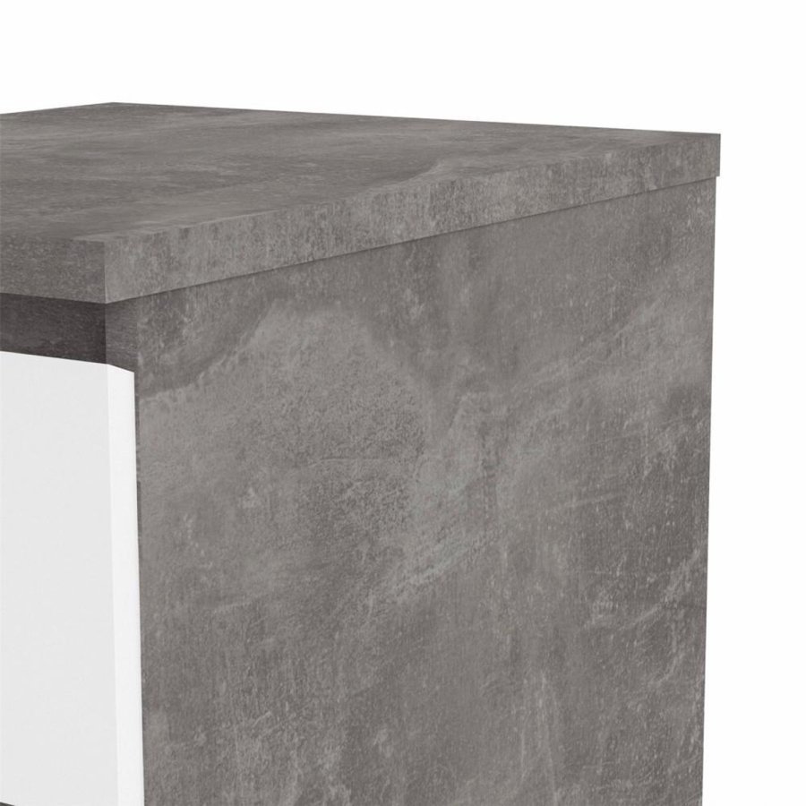 TVILUM Naia Kommode, m. 3 Schubladen - weiß/graue Folie und Kunststoff