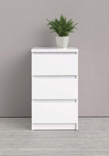 TVILUM Naia Kommode - weiß Hochglanz, m. 3 Schubladen 