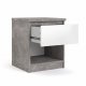 TVILUM Naia Nachttisch, mit 1 Fach und 1 Schublade - grau/weiße Folie und Kunststoff (40,4x40)