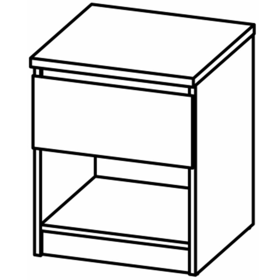 TVILUM Naia Nachttisch, mit 1 Fach und 1 Schublade - grau/weiße Folie und Kunststoff (40,4x40)