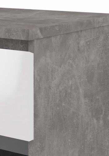 TVILUM Naia Nachttisch, mit 1 Fach und 1 Schublade - grau/wei�e Folie und Kunststoff (40,4x40)