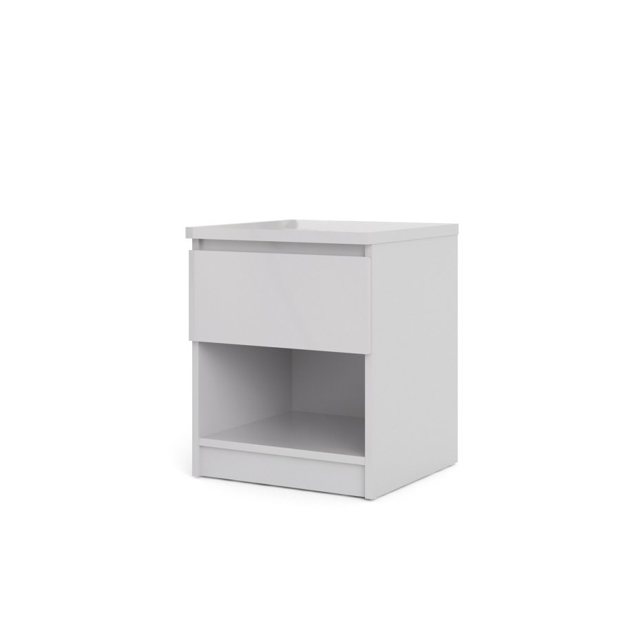 TVILUM Naia Nachttisch - Holz weiß Hochglanz, mit 1 Schublade 