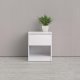 TVILUM Naia Nachttisch - Holz weiß Hochglanz, mit 1 Schublade 