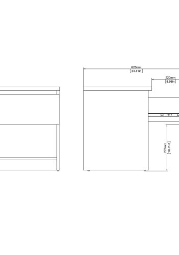 TVILUM Naia Nachttisch - Holz weiß Hochglanz, mit 1 Schublade 